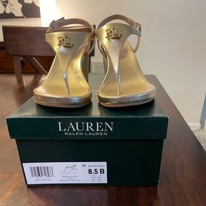 Ralph Lauren Gold Wedges